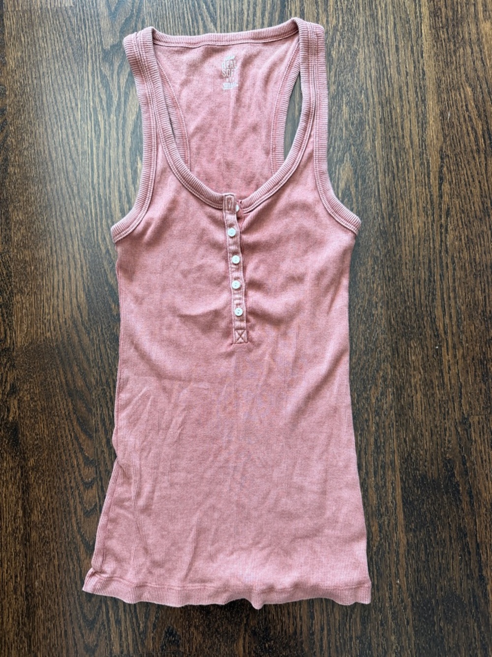 Aerie real soft Henley tank top small rust